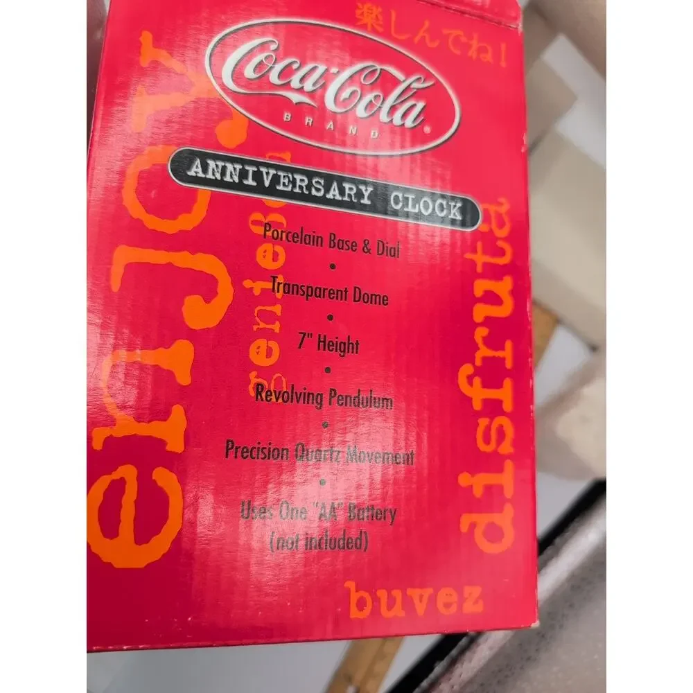 Vintage 2002 Coca-Cola Coke Bottle Anniversary Dome Clock 7